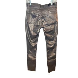 ROCK & REPUBLIC Berlin Jeans Womens Size 4 Metallic Bronze Skinny Y2K Mid Rise